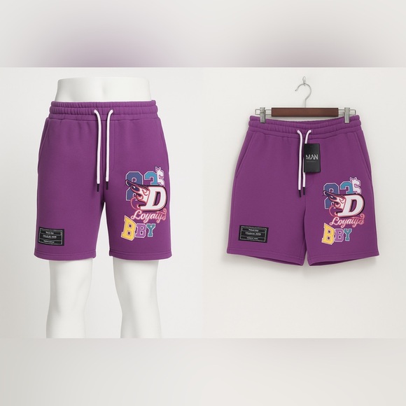 DB Printed Jersey Short With D Badge - Picture 1 of 8